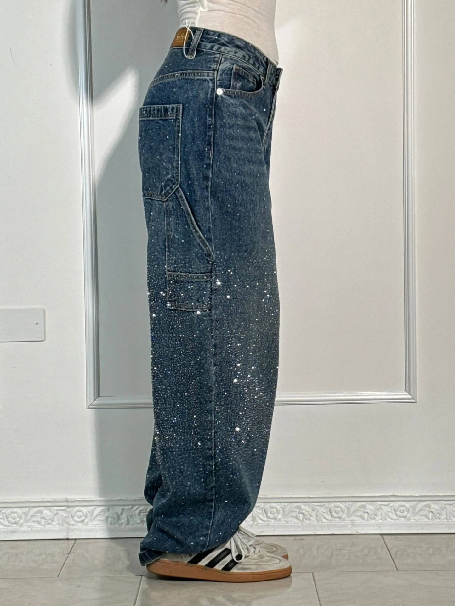 Jeans Balloon Carpenter con Brillo Chic