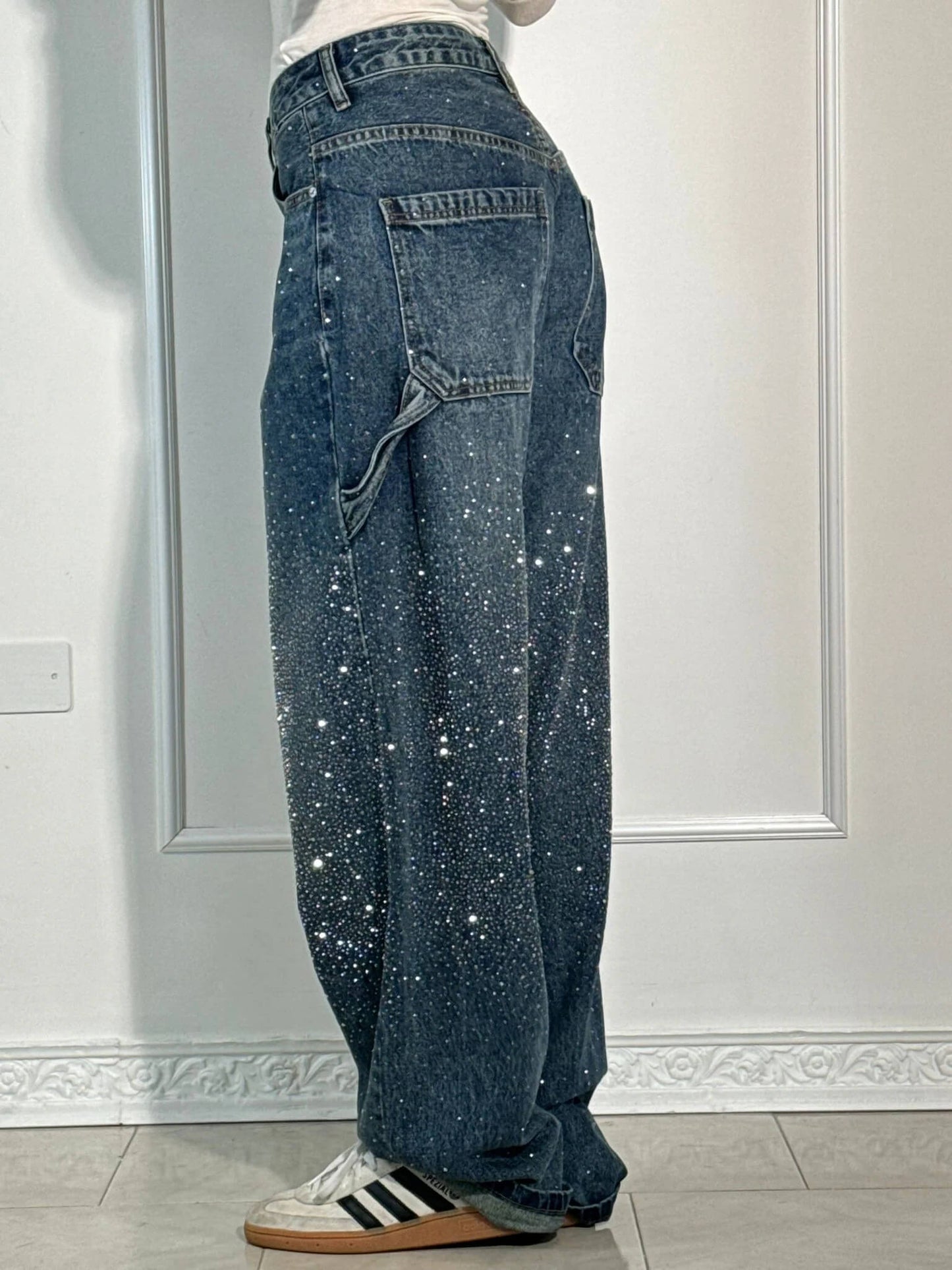 Jeans Balloon Carpenter con Brillo Chic