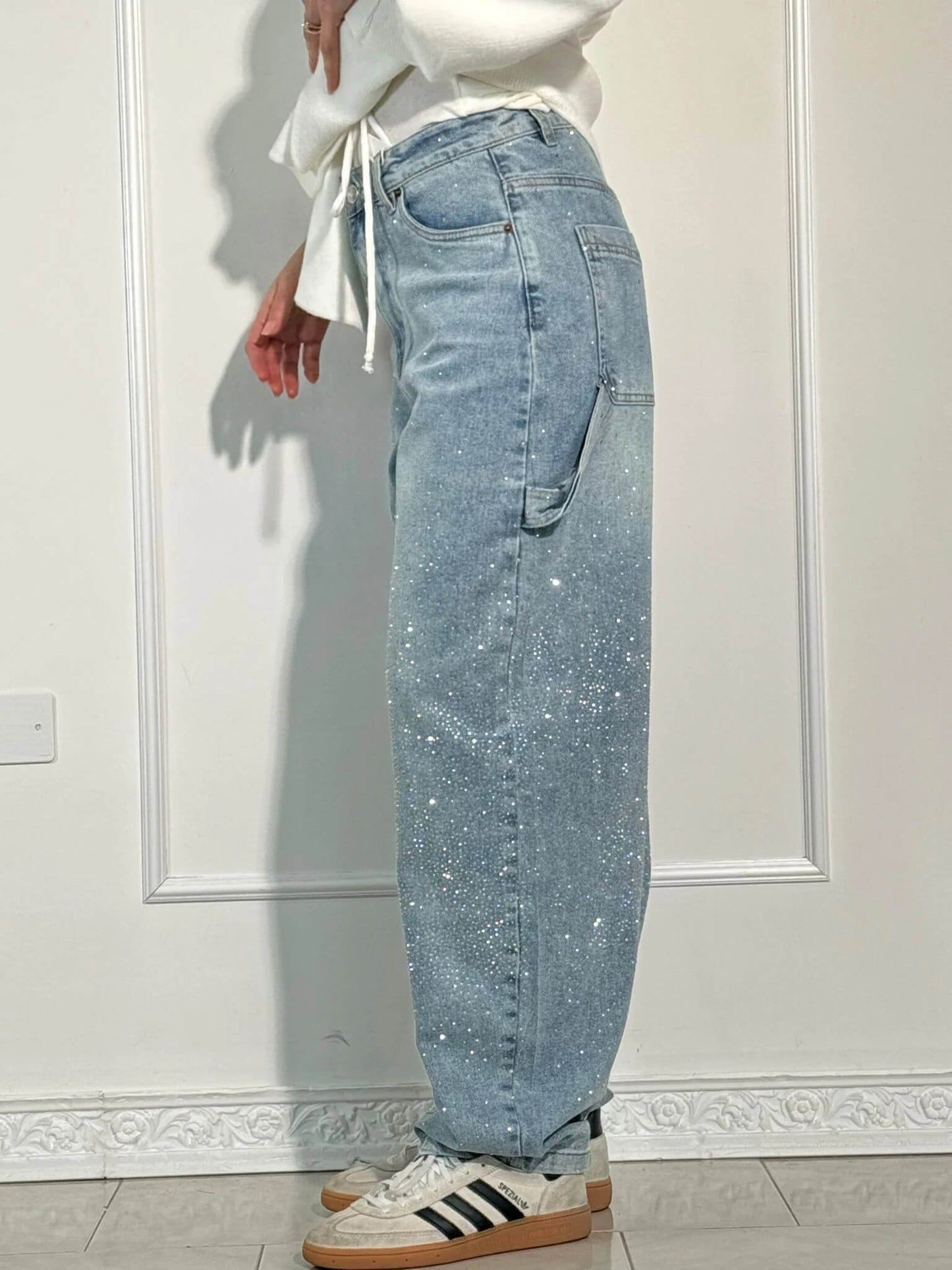 Jeans Balloon Carpenter con Brillo Chic
