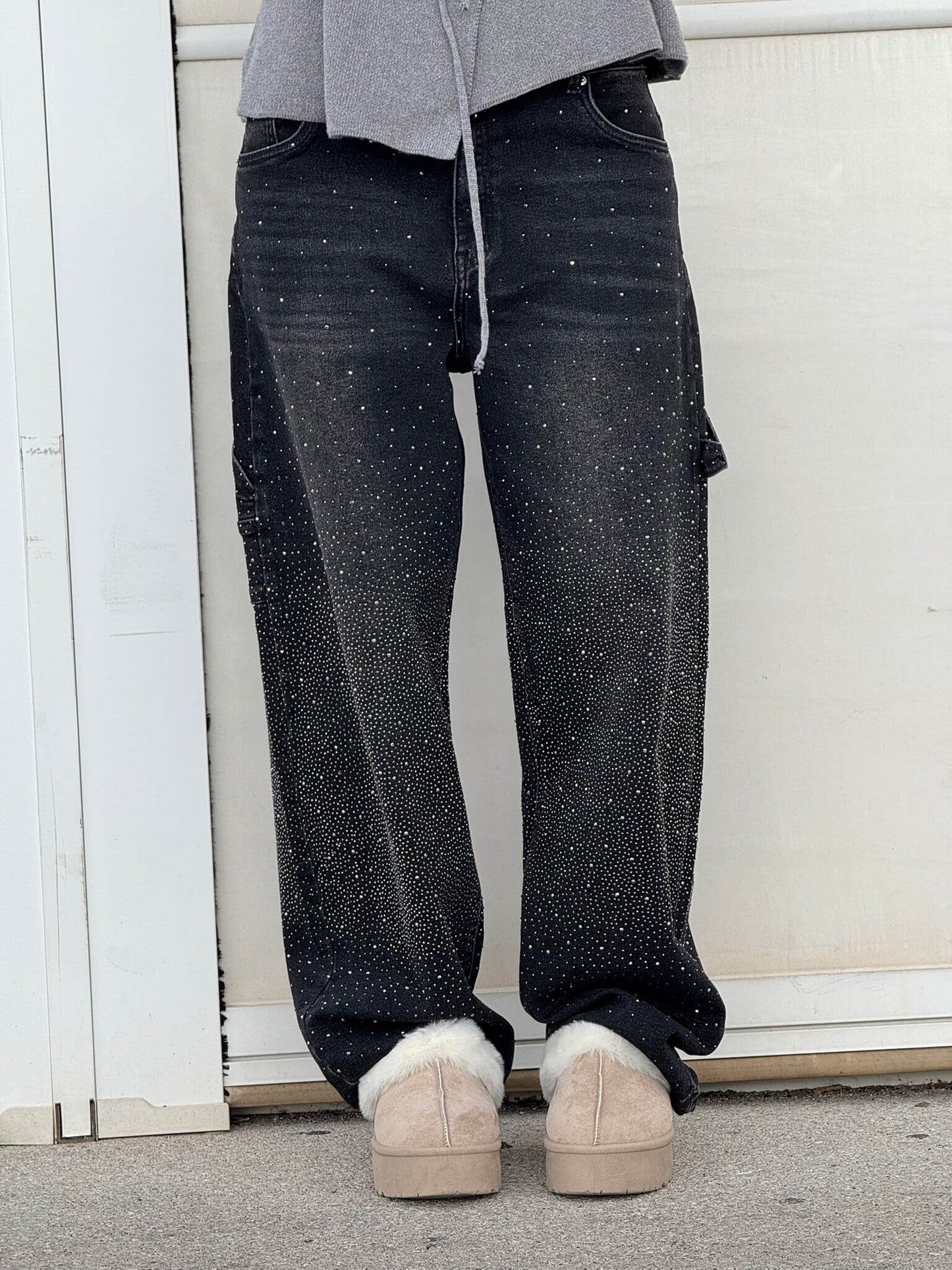 Jeans Balloon Carpenter con Brillo Chic