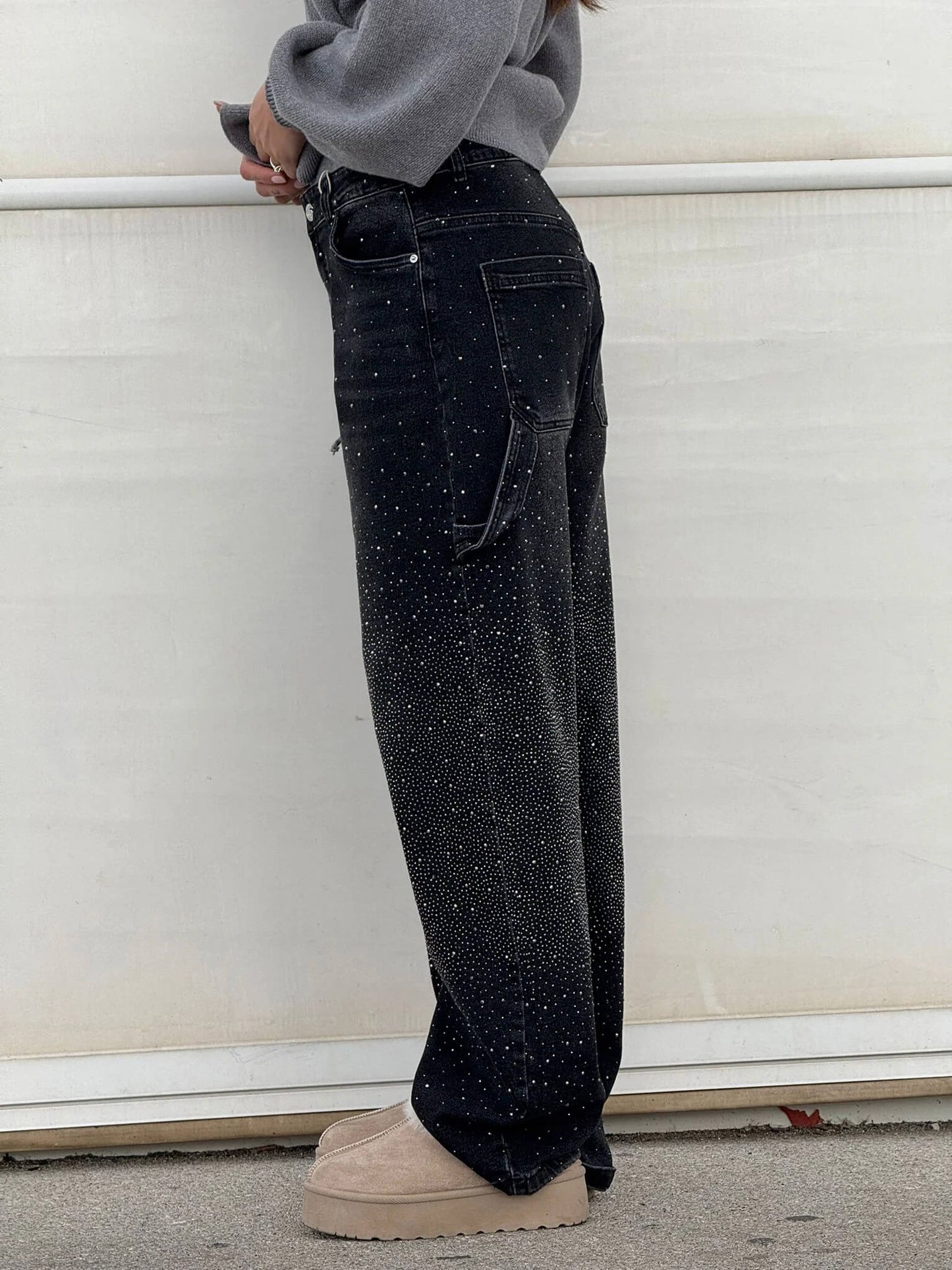 Jeans Balloon Carpenter con Brillo Chic
