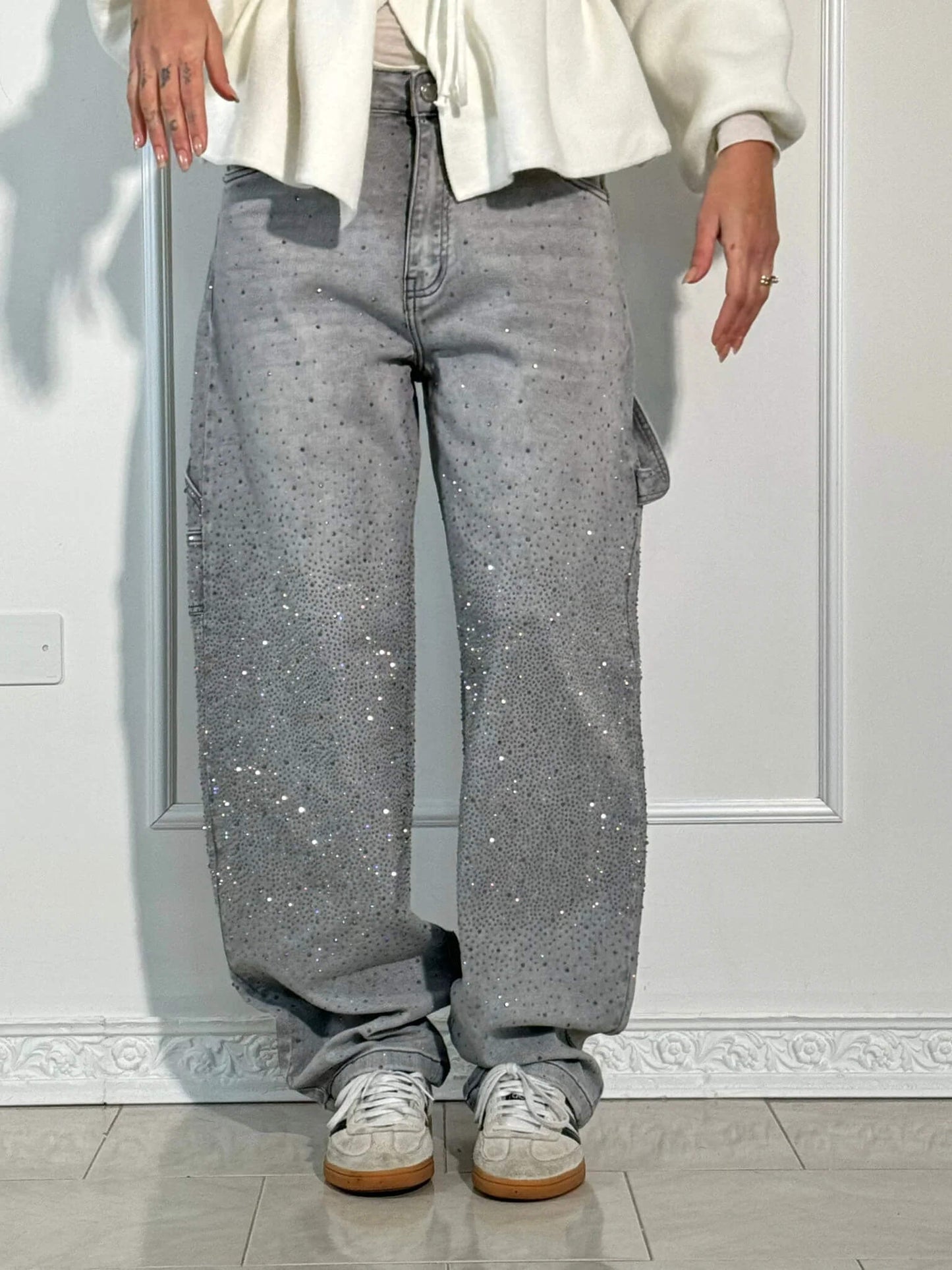 Jeans Balloon Carpenter con Brillo Chic