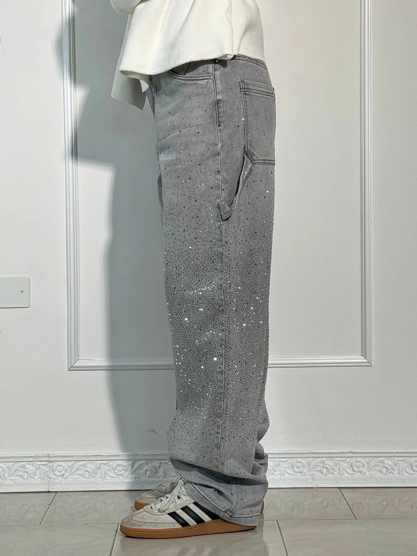 Jeans Balloon Carpenter con Brillo Chic
